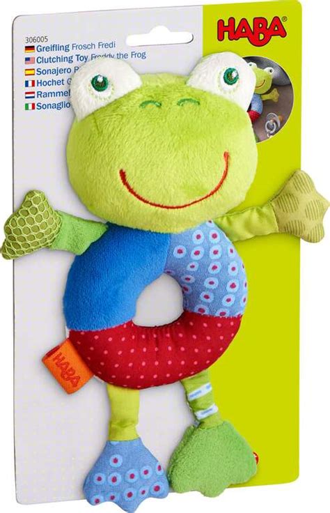 HABA Greifling Frosch Fredi Spielzeug Rassel 21 x 15 cm für 5