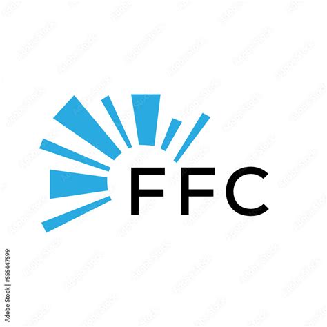 FFC letter logo. FFC blue image on white background and black letter ...