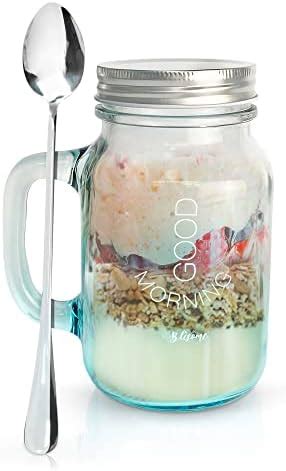 Amazon Blisome Mason Jar For Overnight Oats Oz With Lid Spoon