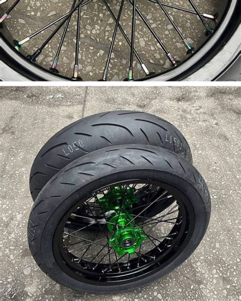 Колёса SuperMoto в сборе 3.5/4.25 17/17 Колеса мотард 17 на 17 (motard ...