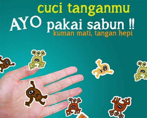 Slogan Cuci Tangan Pakai Sabun Ilustrasi