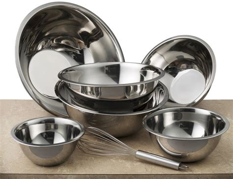 Stainless Steel Mixing Bowls By Finedine Set Of 6 Polished Mirror