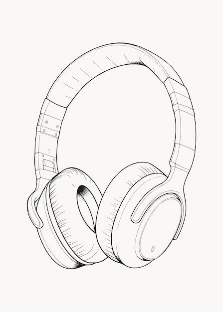 Premium Vector Detailed Sketch Of Wireless Headphones