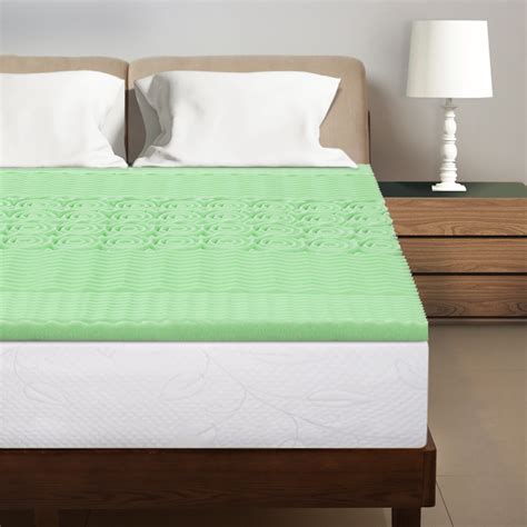 Best Price Mattress 1.5 Inch 5-Zone Memory Foam Bed Topper Aloe Infused Cooling Mattress Pad ...