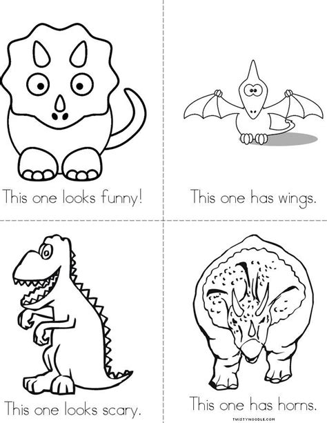 Preschool Dinosaur Mini Book Printable Clip Art Library