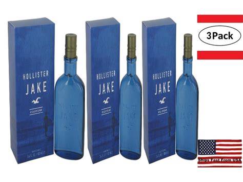 3 Pack Hollister Jake Blue by Hollister Eau De Cologne Spray 3.4 oz for ...