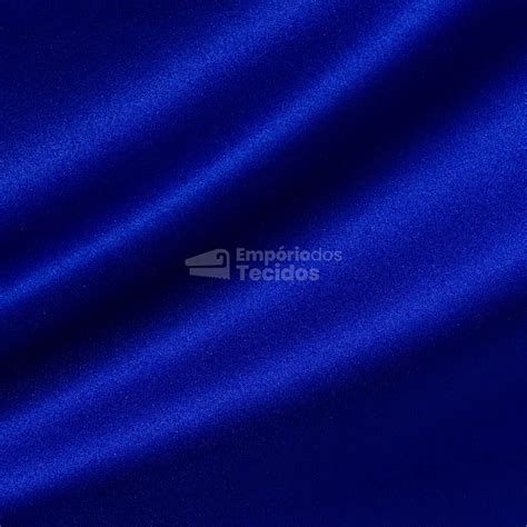 Tecido Cetim Bucol Azul Royal Empório Dos Tecidos