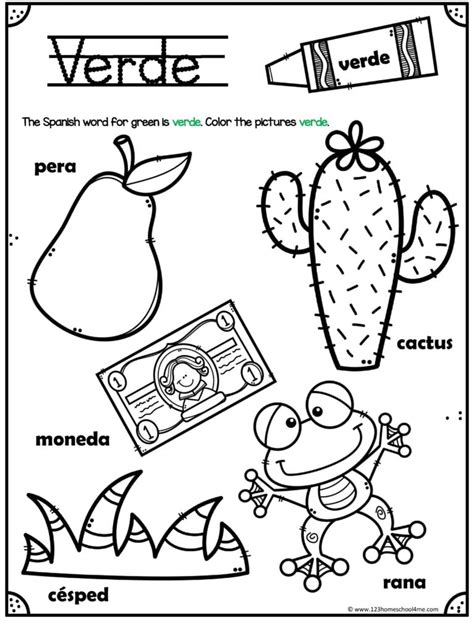 Free Printable Spanish Colors Worksheet For Kindergarten