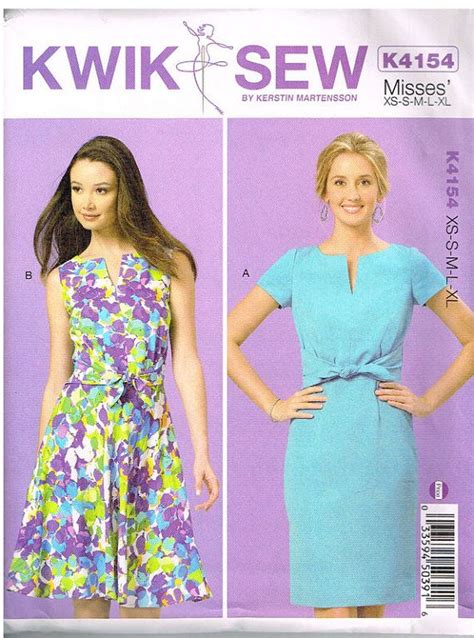 Kwik Sew K4154 Misses Dresses Size Xs Sm L Xl Kwik Sew Patterns Modern Sewing Patterns