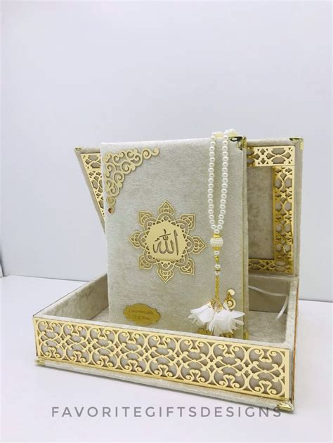 Quran With Velvet Box And Tasbih Set Personalized Islamic Quran Gift