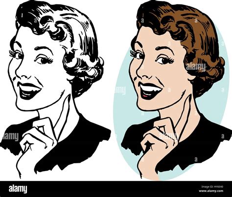 A Smiling Happy Brunette Woman Stock Vector Image Art Alamy