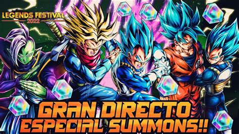 DRAGON BALL LEGENDS GRAN DIRECTO ESPECIAL SUMMONS A TRUNKS VEGETA