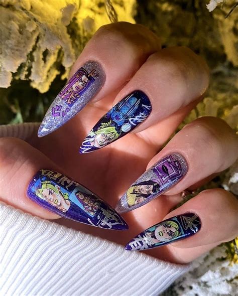 Jojos Bizarre Adventure Nails Anime In 2022 Anime Nails Goth Nails Nails Inspiration