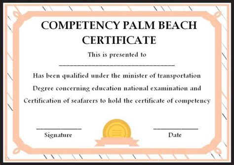 Competency Certificate Template