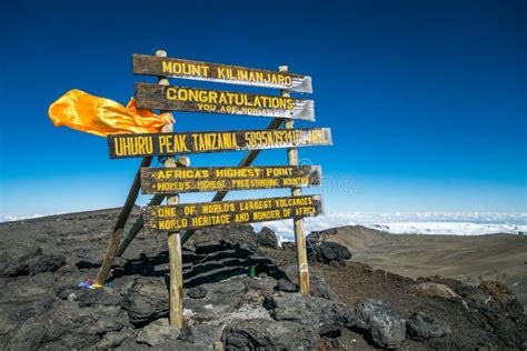 Uhuru Peak Mount Kilimanjaro Tanzania Stock Photo Image Of African