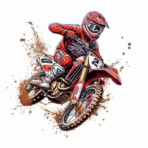 Un Dibujo De Una Moto De Cross Con El Número 27 Foto Premium