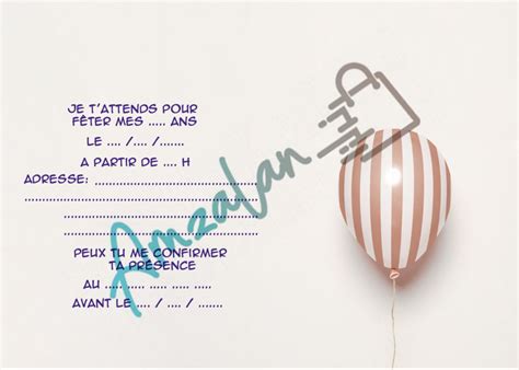 Lot De Cartes Invitations Anniversaire Ados Adultes Je T Invite V