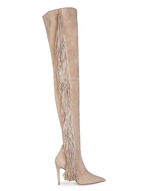 STUART WEITZMAN Ultrastuart Fringe 100mm Suede Over The Knee Boots