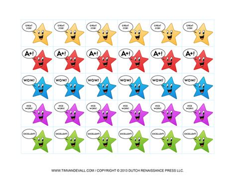 Free Printable Star Stickers - Free Printable