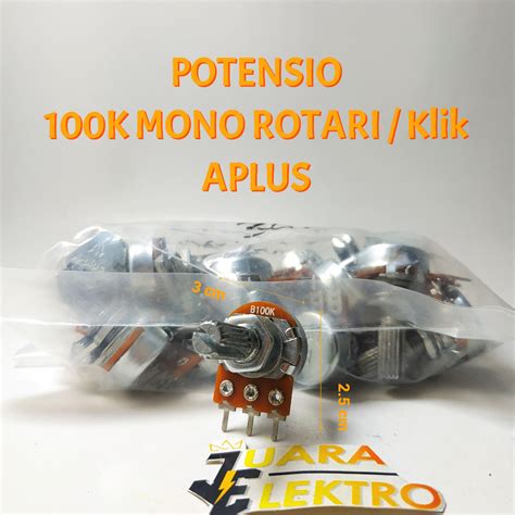 Jual Potensio 100K Mono Rotari Klik Aplus Potensiometer Mono 100K