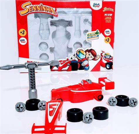 Carrinho Ayrton Senna F Pit Stop Brinquedo Educativo Montar