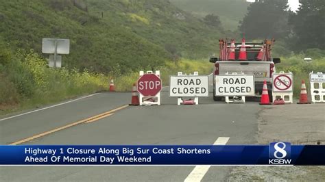 Highway Closure Along Big Sur Coast Shortens Youtube