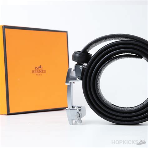 Hermes Constance Black Silver Belt