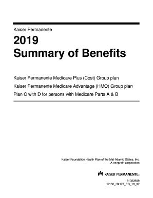 Fillable Online Kaiser Permanente Medicare Advantage HMO Group Plan