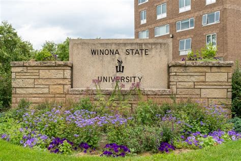 Entrance To Winona State University In Winona Minnesota Editorial Stock Image Image Of