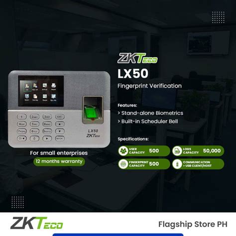 ZKTeco Stand Alone Fingerprint Time Attendance Biometrics LX50 With