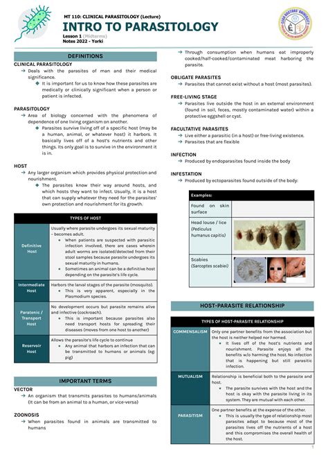 SOLUTION MT110 PARASITOLOGY Intro To Parasitology COMPLETE GUIDE AND