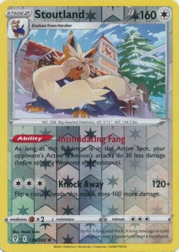 Stoutland Reverse Holo Ungraded Pokemon Evolving Skies