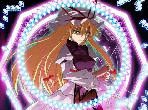 Blonde Hair Dress Green Eyes Hat Kasukazu Long Hair Magic Touhou Yakumo Yukari Konachan