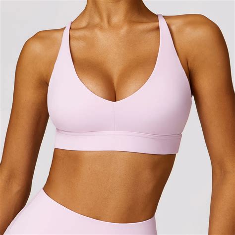 Customization Women Soft Cross Back Yoga Bra Blank Sports Top Gym