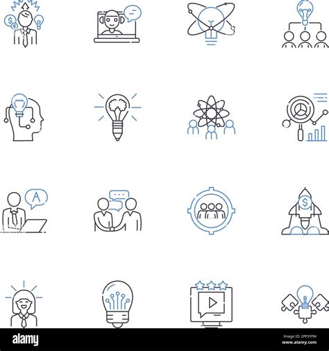 Innovation Formation Line Icons Collection Creativity Transformation Invention Progression