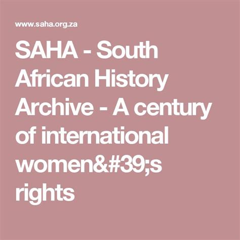 Saha South African History Archive A Century Of International Women