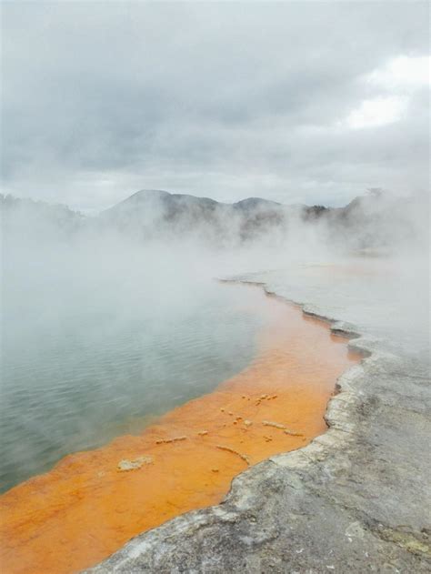 Free Stock Photo Of Misty Geothermal Hot Spring With Colorful Minerals