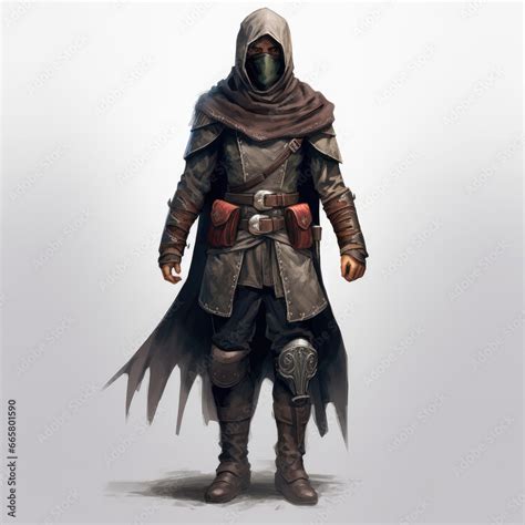 Realistic Full Body Bandit Art Medieval Fantasy Rpg Illustration