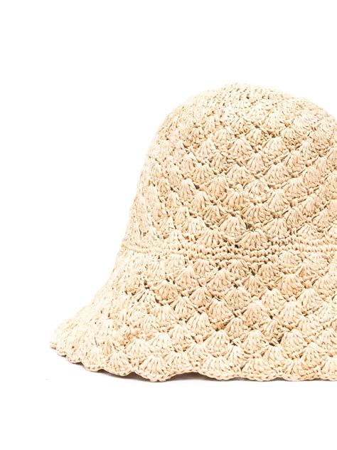 Ruslan Baginskiy Crochet Knit Bucket Hat Neutrals Farfetch