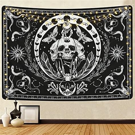 Amazon De Dremisland Psychedelic Pentagram Tapisserie Wandbehang Mond