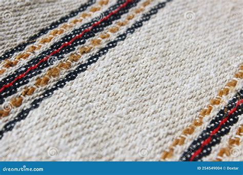 Rustic Old Homespun Towel Close Up View Stock Photo - Image of fiber, cloth: 254549004