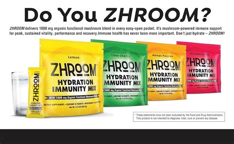 Zhroom Hydration Immunity Mix Strawberry Kiwi Antioxidantandelectrolyte Supplement