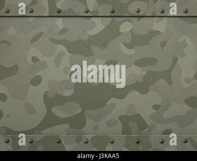 Army Camouflage Metal Armor With Rivets Background 3d Illustration