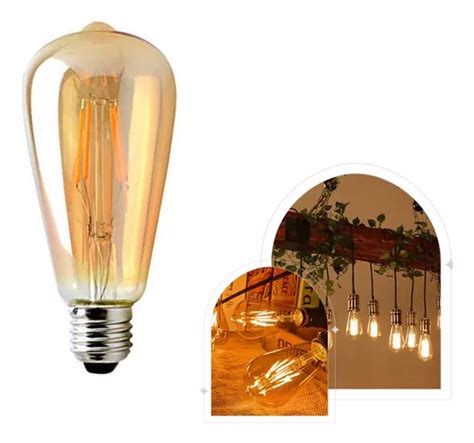 L Mpada Filamento Led Decorativa St Mbar Retr Vintage Cor Da Luz