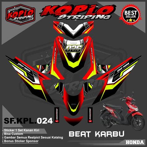 Stiker Decal Full Body Motor Honda Beat Karbu Sticker Decal Full Body