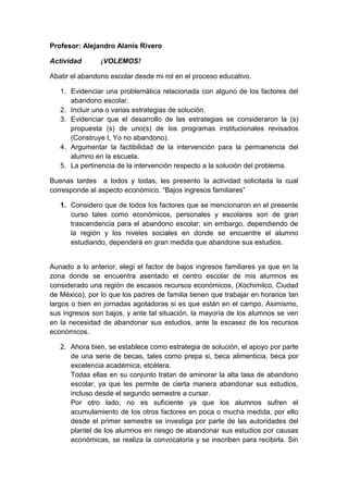 Actividad Yo No Abandono Pdf