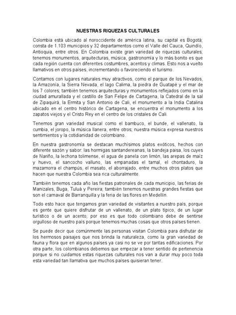 Riquezas Culturales | PDF | Colombia | Cocina de las Americas 