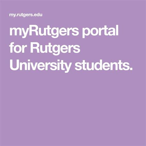myRutgers portal for Rutgers University students. | Rutgers university ...
