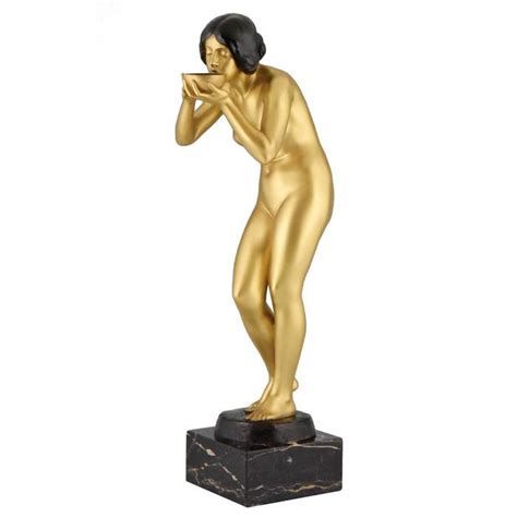 Victor Seifert 1870 1953 Art Nouveau Gilt Bronze Sculpture Of A