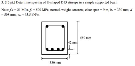 Solved 3 15 Pt Determine Spacing Of U Shaped D13